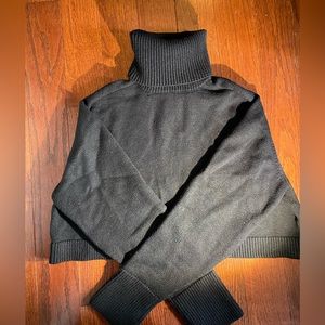Zara Black Cropped Turtleneck Sweater